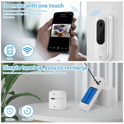 Smart WiFi Video Doorbell HD with Motion Detection Audio