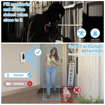 Smart WiFi Video Doorbell HD with Motion Detection Audio