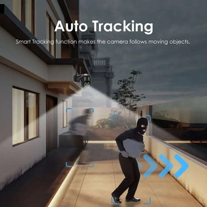 WiFi Outdoor Security Camera 4K with AI Human Tracking