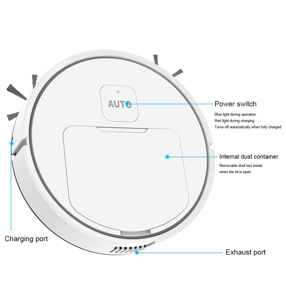 3-in-1 USB Rechargeable Robot Vacuum and Mop Combo
